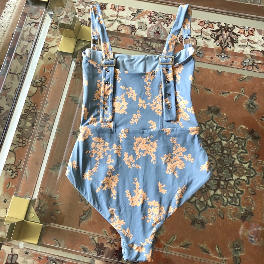 Revel Rey Blue Botanical Hunter One-Piece Swimsuit - Picture 2 of 16